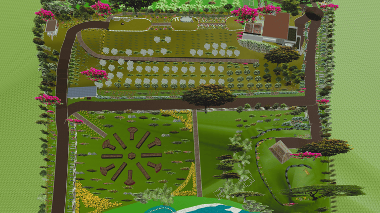 Diseño 3D permacultura finca permacultura bosque alimentario diseño hidrológico agricultura ecologi 