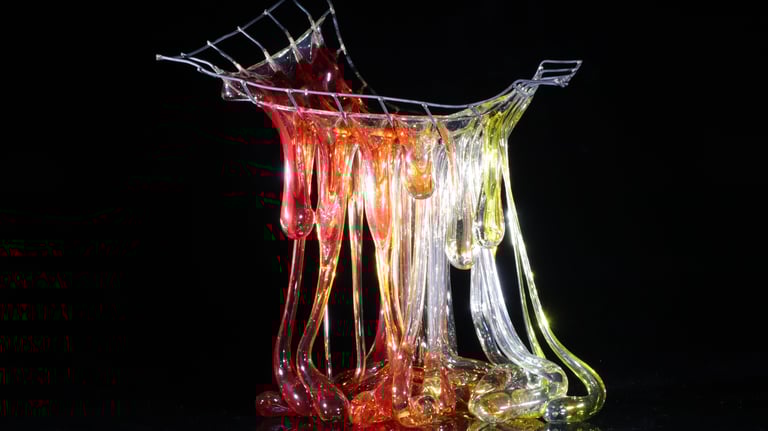 sculptures of dripping glass