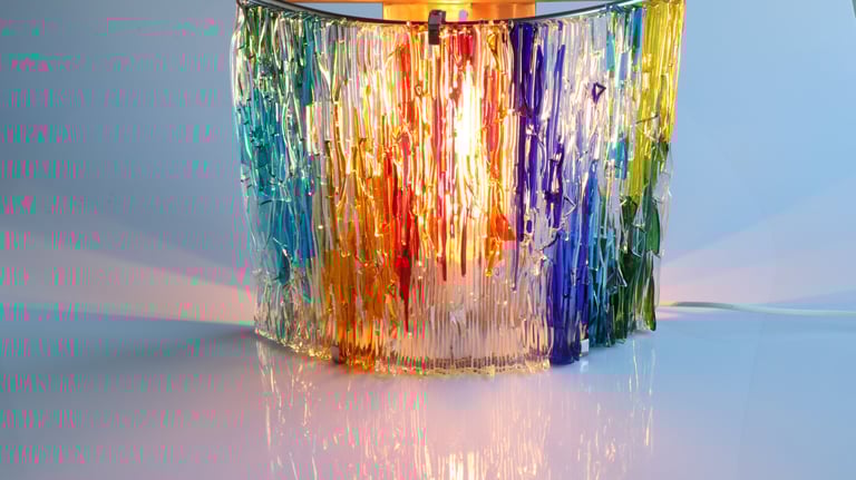 unique glass lighting made by glass fusing