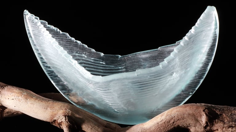 glass fusing, where the glass is folded by hand