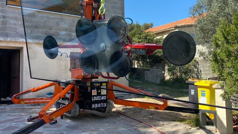 Installation vitrage grande taille