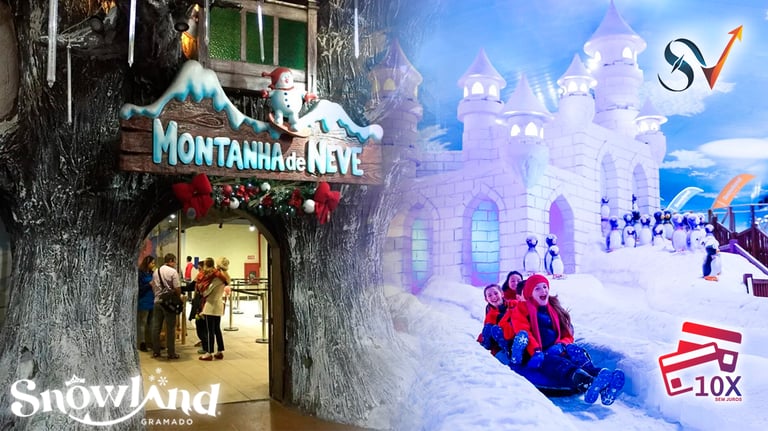 Ingresso para o Snowland em Gramado com neve o ano todo e 10x sem juros