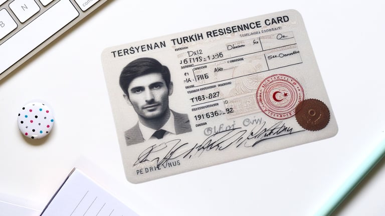 a passport card with a passport card holder and a pen