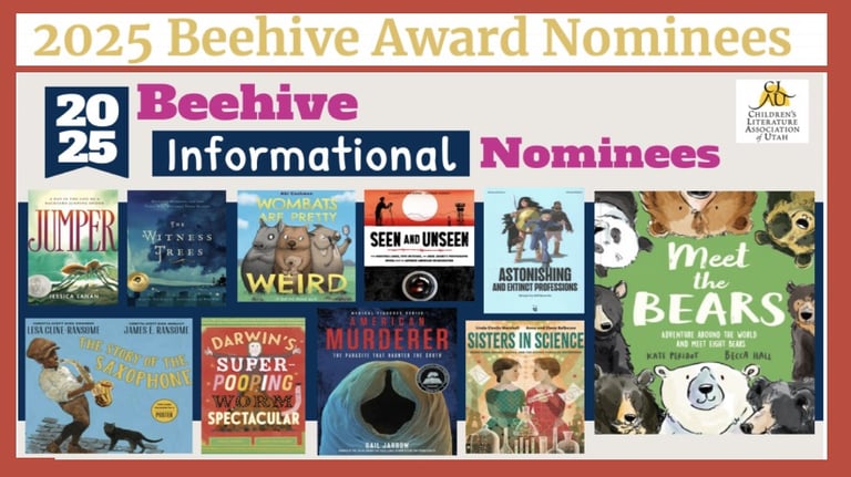 The Beehive Award Nominations for the 2025 Informational Book Award. - By CLAU - Darwin's super-poop