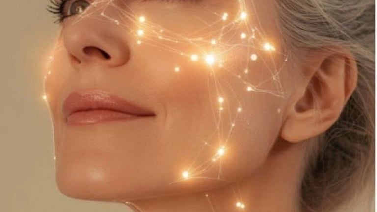 Mujer rejuvenecida tras tratamiento con exosomas regenerativos para mejorar la calidad de piel.