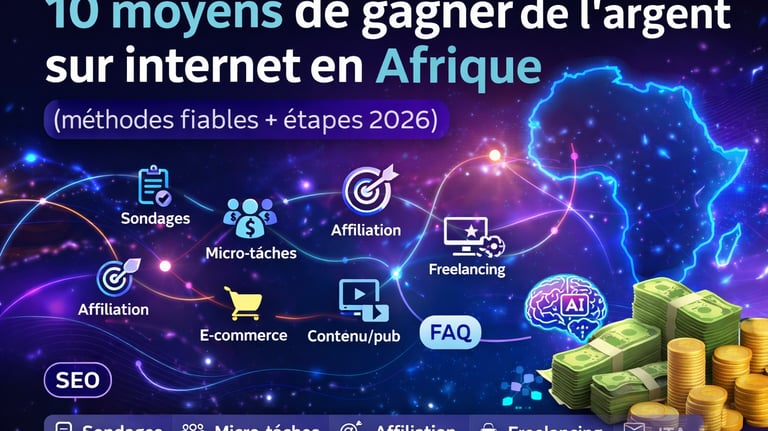10 moyens de gagner de l’argent sur internet en Afrique : guide 2026 (sondages, affiliation, freelan