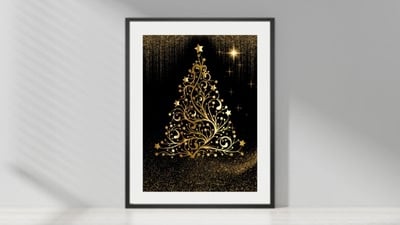 collection 8 posters d'ambiance imprimables Noel doré