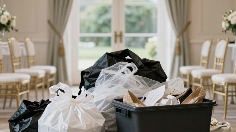 A curved facade covered in white latticework