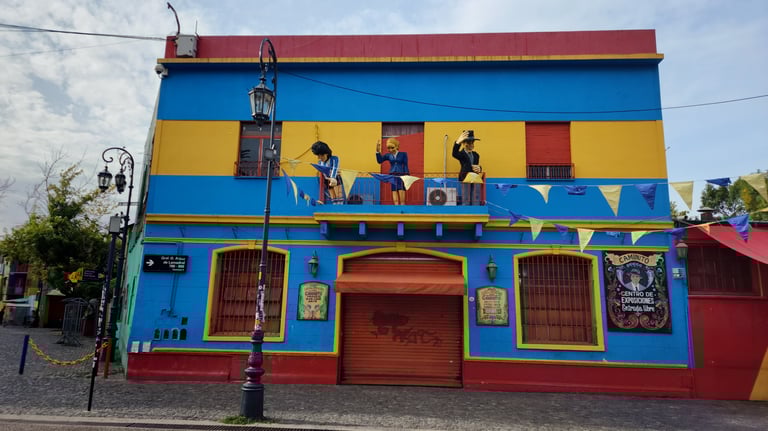 Beautiful architecture and colors along the old port of Buenos Aires, Argentina