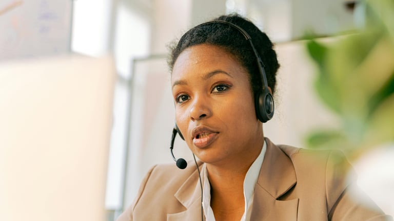 woman answering the telephone