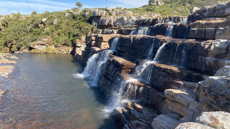 Mkambati Falls falling over the rocks