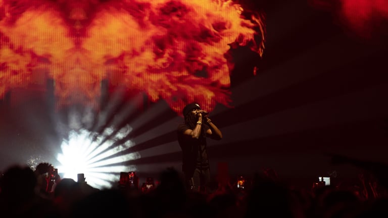 Le rappeur Gazo lors du festival ravepark 2024 à Rennes