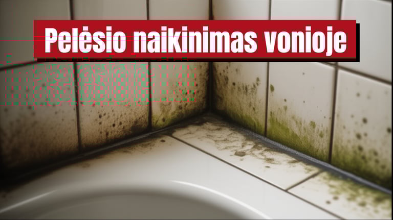 pelėsio šalinimas vonios kambaryje, pelėsio valymas nuo plytelių siūlių, pelėsio naikinimas vonios