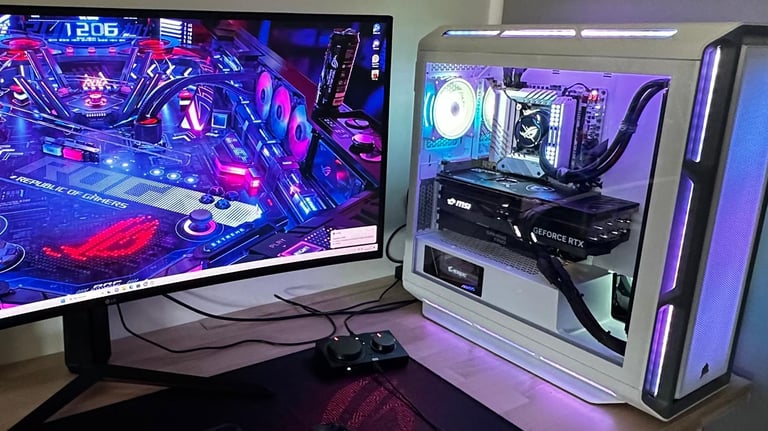 Configuration personnalisée d'un écran et d'un ordinateur assemblé, prêt à l'utilisation