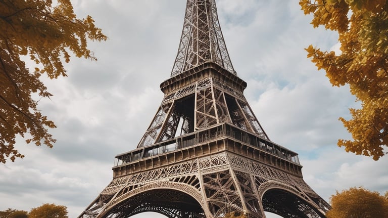 the eiffel tower is reflected in the water