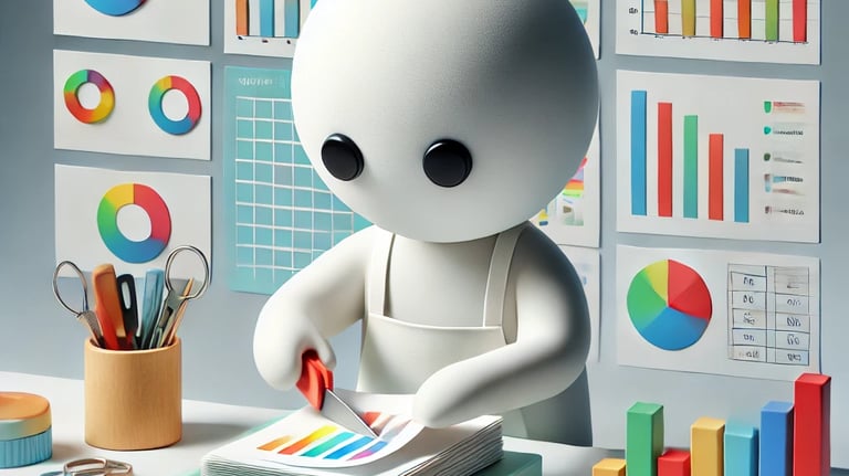 Bonhomme construisant une application basée sur la suite Office (Microsoft ou Google).