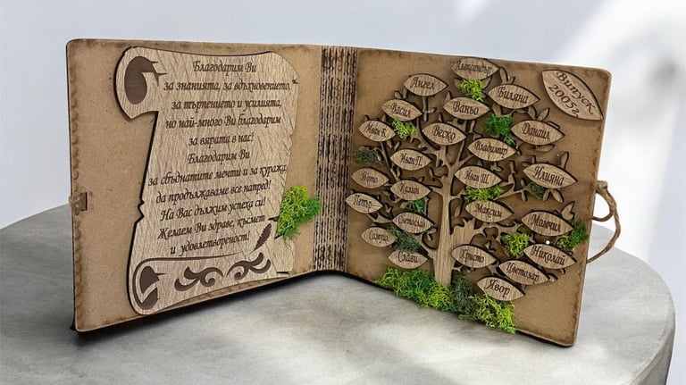 a book with a tree on it and a book with a tree on it