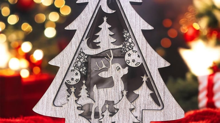 a christmas tree with a christmas tree in the middle