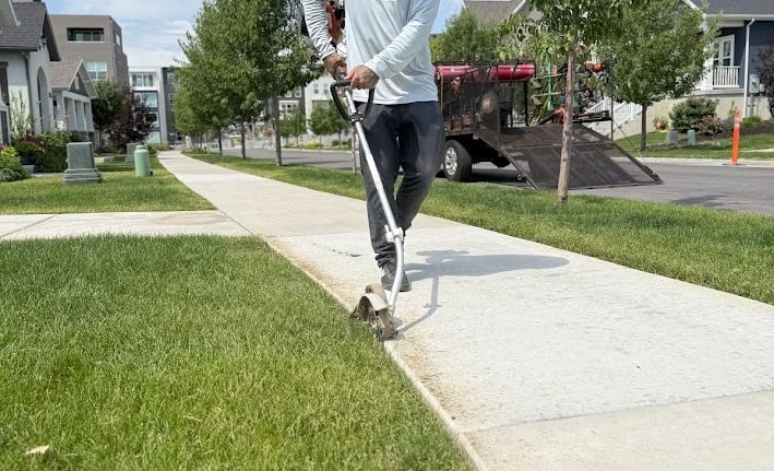 Edging and trimming Lawn