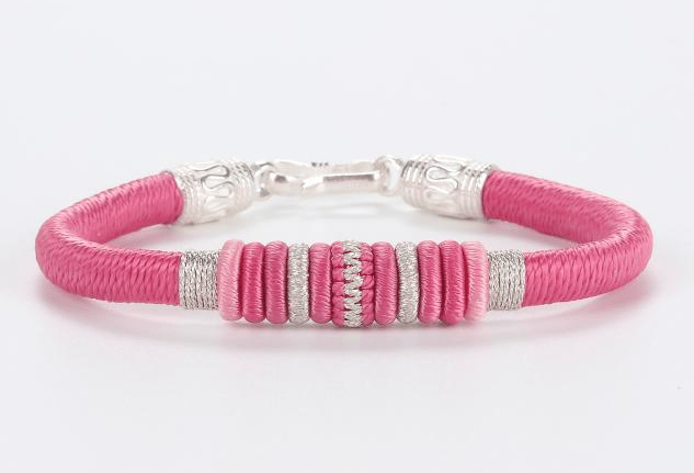 a pink bracelet bracelet bracelets with silver and pink beads