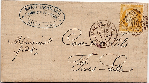 This letter was put in the mailbox at the LILLE station post office.