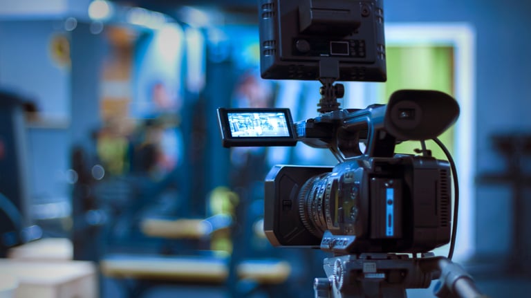 Video camera on set filming