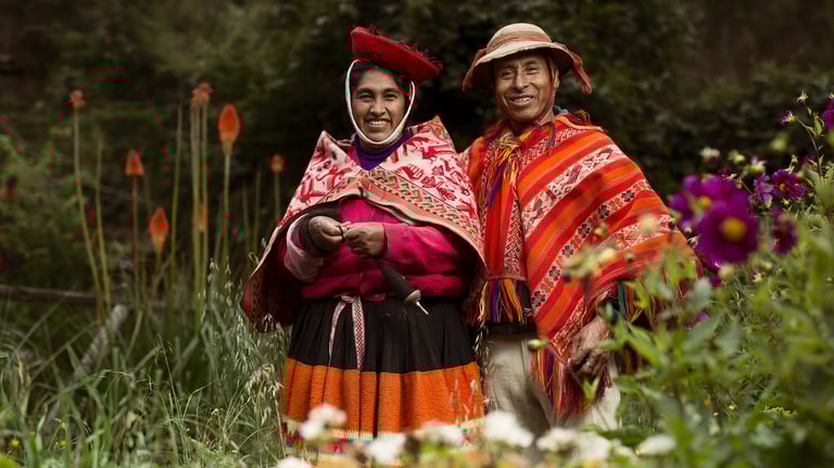 Pareja de esposos miembros de la Cooperativa Artesanal de Ollantaytambo