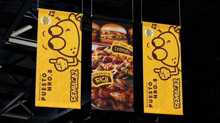 Mockup de banner hanging de Remolca2 Foodtruck