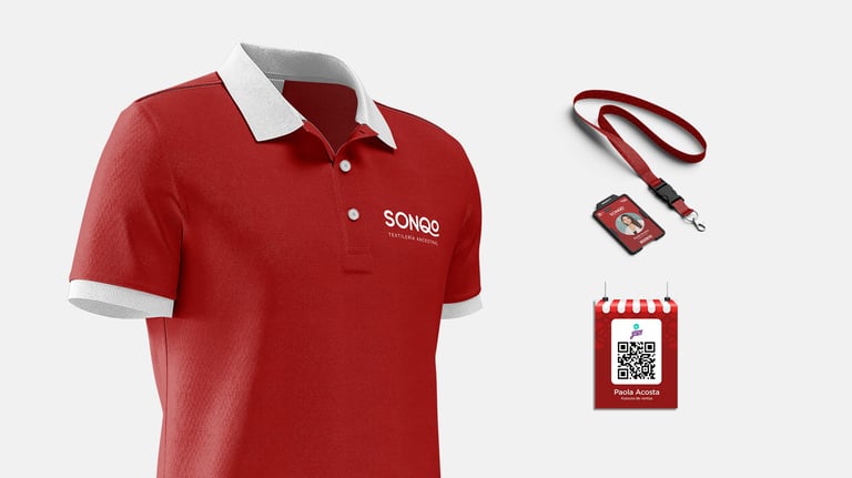 Mockup de Merchandising de equipo de Sonqo Textilería Ancestral
