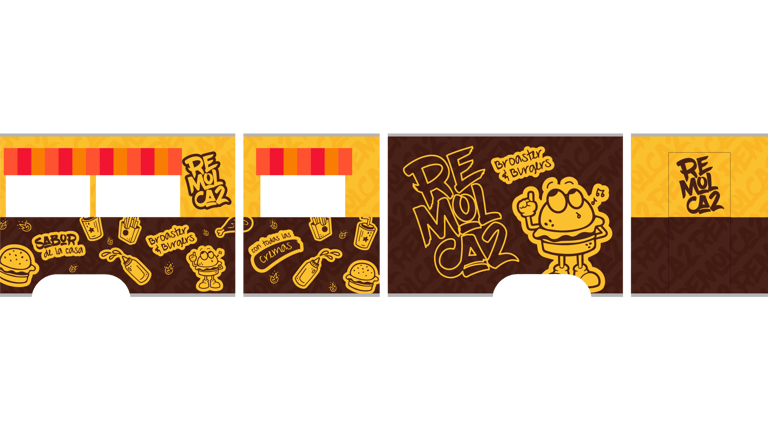 Plano de vistas del carro de comida rápida de Remolca2 Foodtruck