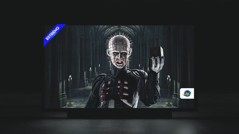 Pantalla de estreno de la película Hellraiser Pinhead