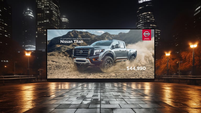 Valla publicitaria de la camioneta Nissan Titan