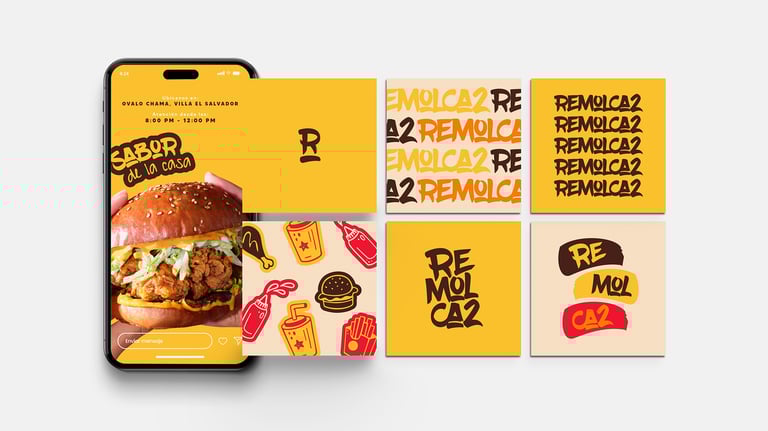 Mockup de publicaciones de Instagram de Remolca2 Foodtruck