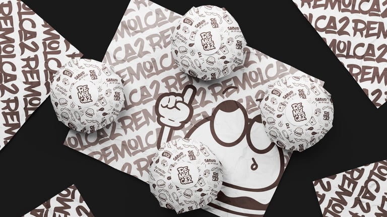 Mockup de papelería de Remolca2 Foodtruck