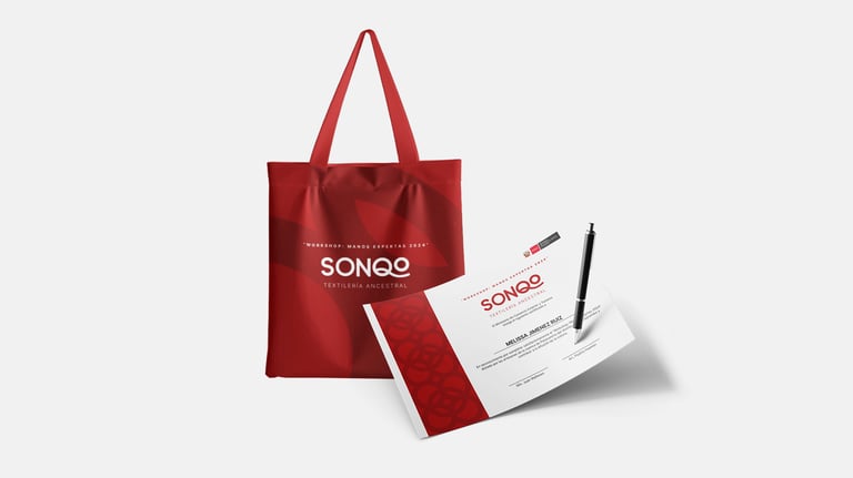 Mockup de Workshop de Sonqo Textilería Ancestral