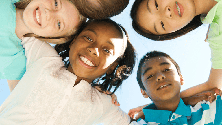 happy children in school