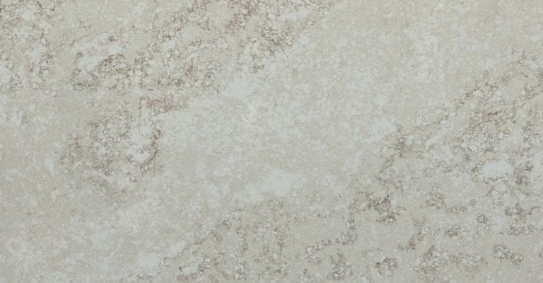 plancha, superficie o cubierta de cuarzo con diseño de vetas cafe y fondo color verde azulado 