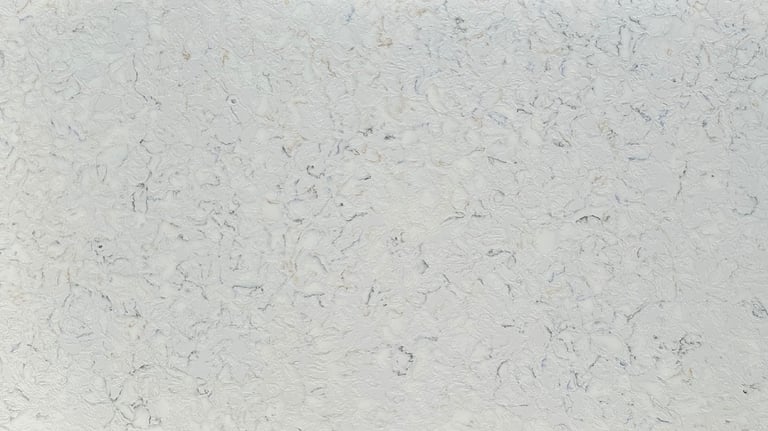 plancha, superficie o cubierta de cuarzo traslúcido con diseño de colores azul y cafe claros 