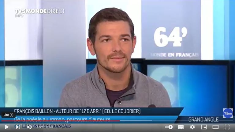 Capture interview James Noël François Baillon TV5 Monde