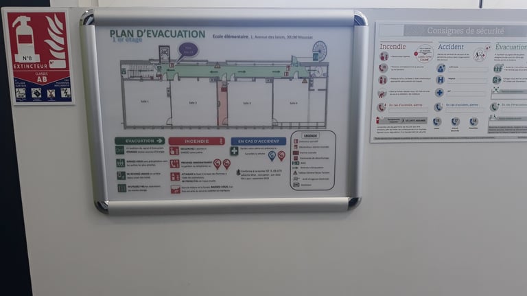 plan d'évacuation cadre clic-clac