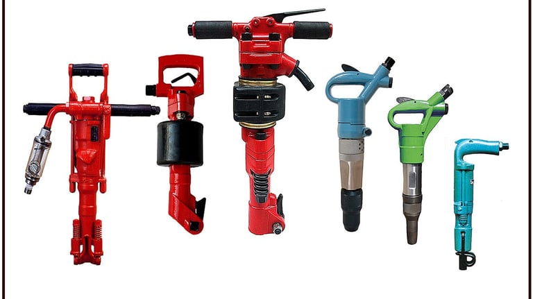 Martillos neumáticos. Martillos picadores y rompedores. Atlas copco. Ingersoll rand. Topac. Toku