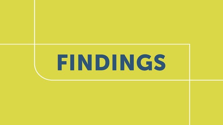 a yellow and white background with the word 'findings"
