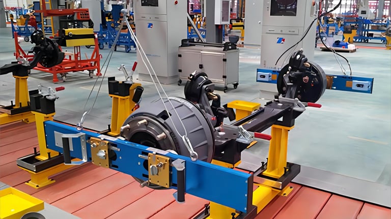 Faster cycle time than Estic multi-head systems for trailer axle production