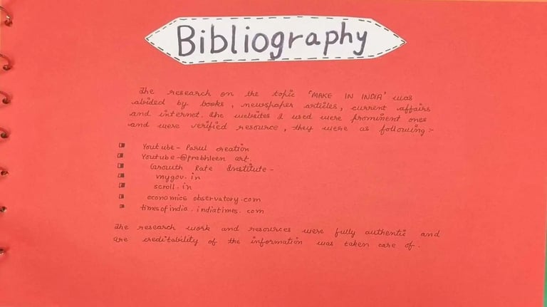 bibliography page in economics project