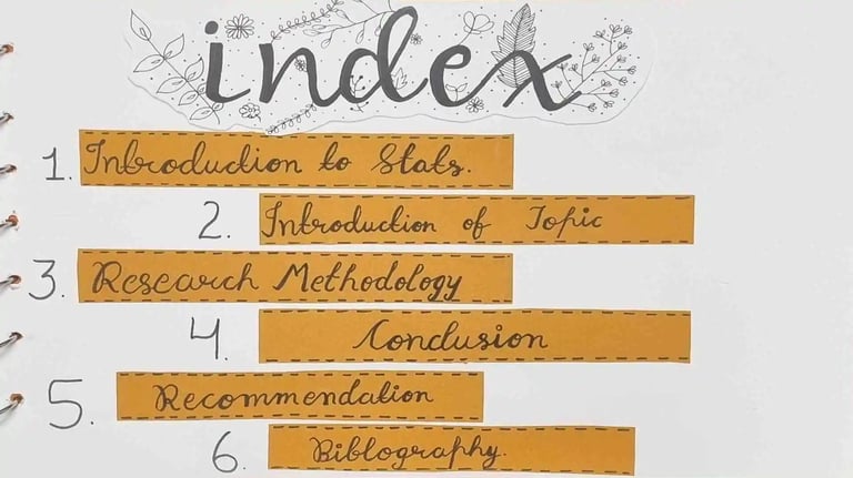 Index Page in economics project