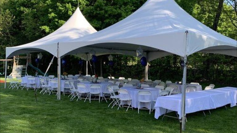 20x20 tent on a patio in el paso