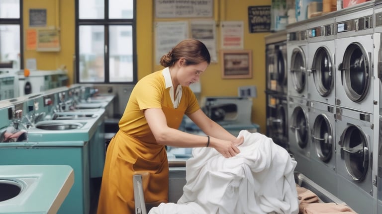 Before and after cleaning comparison of a building.