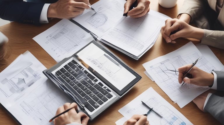 Professional consultant discussing strategies in a modern office
