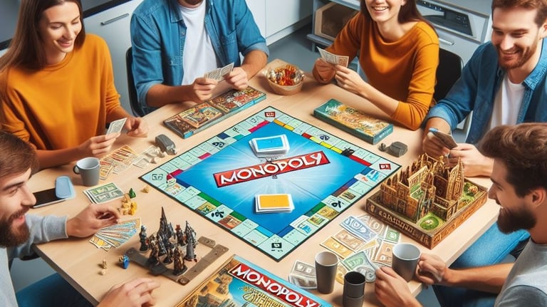 Des amis jouent à des jeux de société classiques et connus de tous