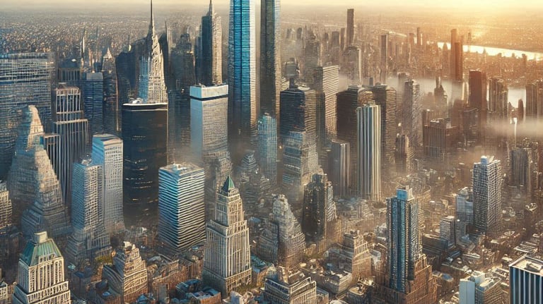 City skyrise representing the world